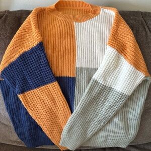 Chunky Colorblock Oversized Sweater ✨”